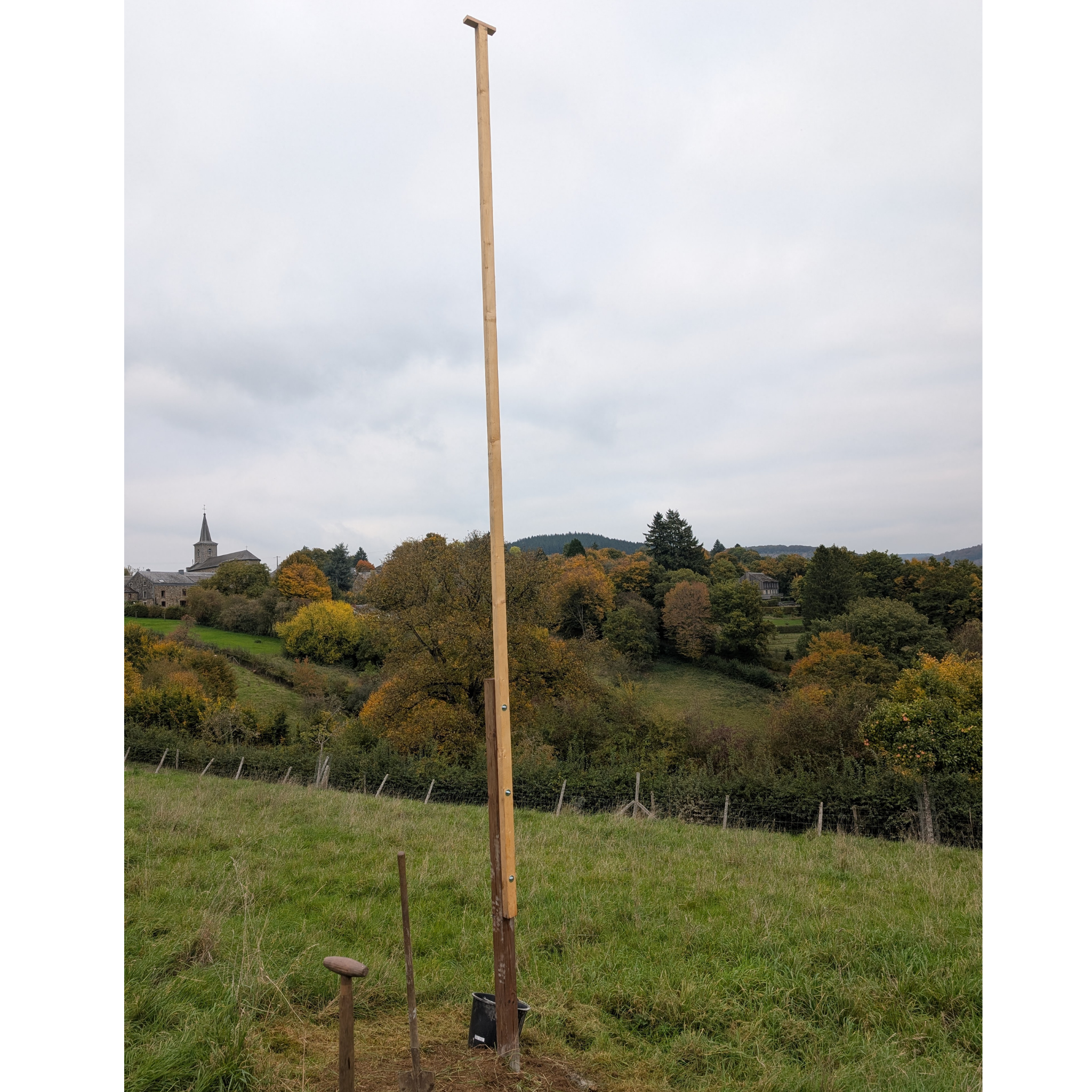 Perchoir à rapaces verger